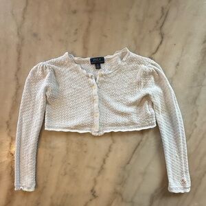 Polo by Ralph Lauren Button white cropped Cardigan size 6x
